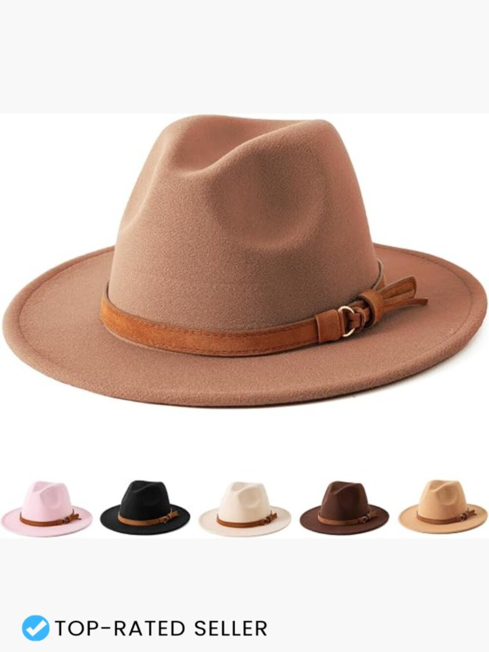 Classic Wool Felt Fedora Hat Bowknot Wide Brim Floppy Sun Hat Unisex